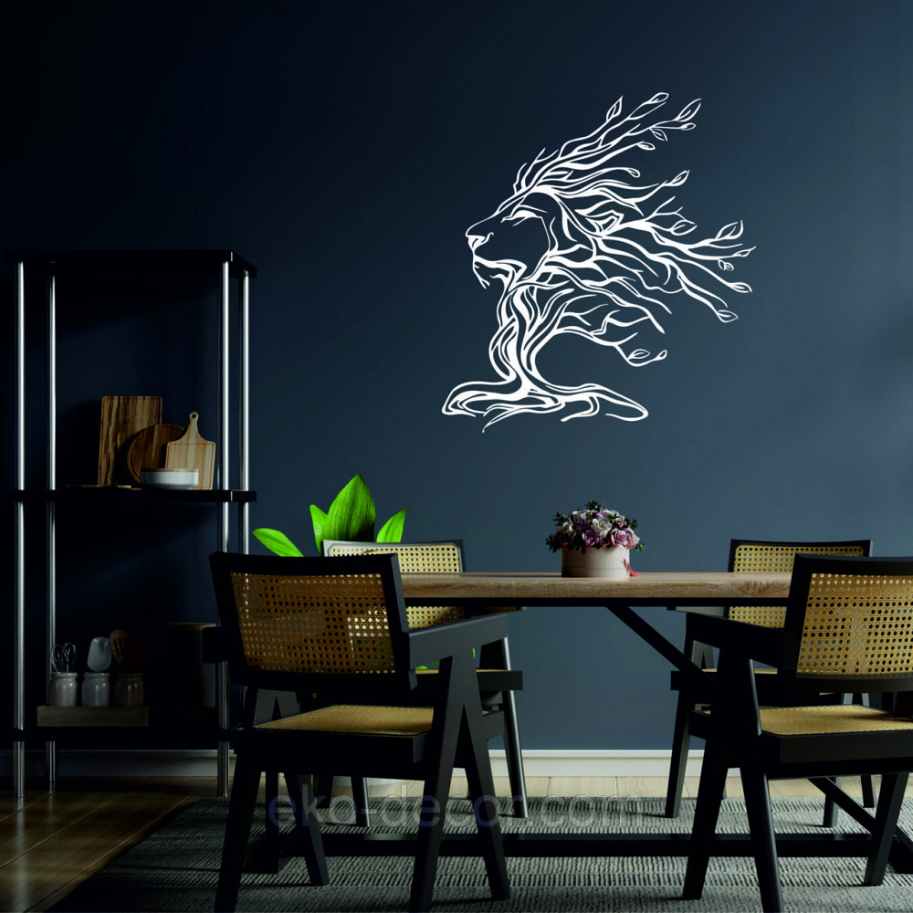 Декоративное настенное 3D Панно «Лев» Декор на стену с объемом 90*83 см, Белый Киев - изображение 7