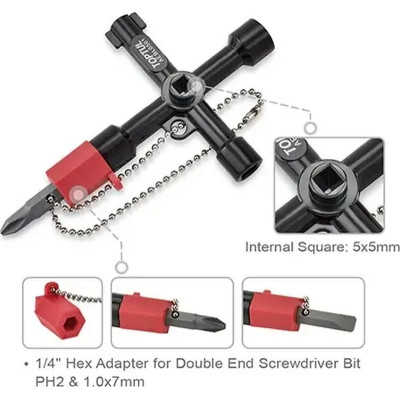 Ключ Toptul от технических шкафов многофункциональный, 72мм (AEBL0501) Винница - изображение 2