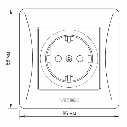 BINERA крем Розетка внутрішня 1-а із заземленням Videx Житомир