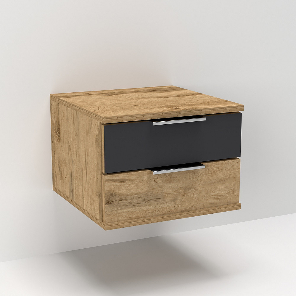 Тумба навесная прикроватная Кристалл, Антрацит/Дуб Аппалачи, 400/400/290 Львов - изображение 2