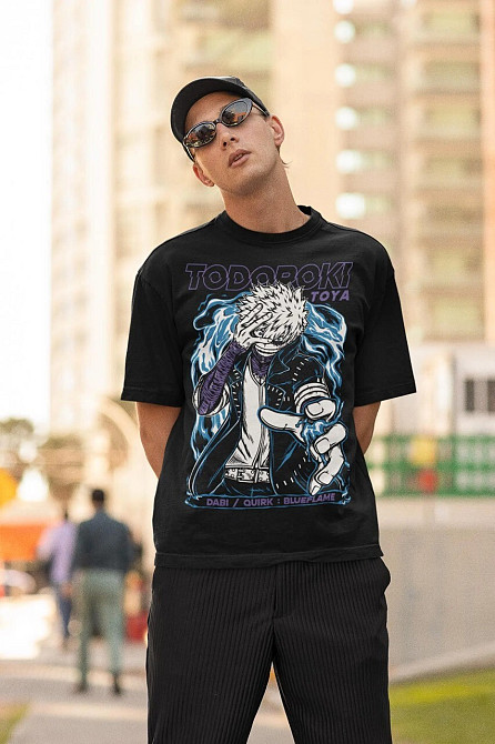 Футболка з аніме принтом Моя геройська академія оверсайз (S/M/L) Чорний AnimeJ0545 Дніпро - фото 2