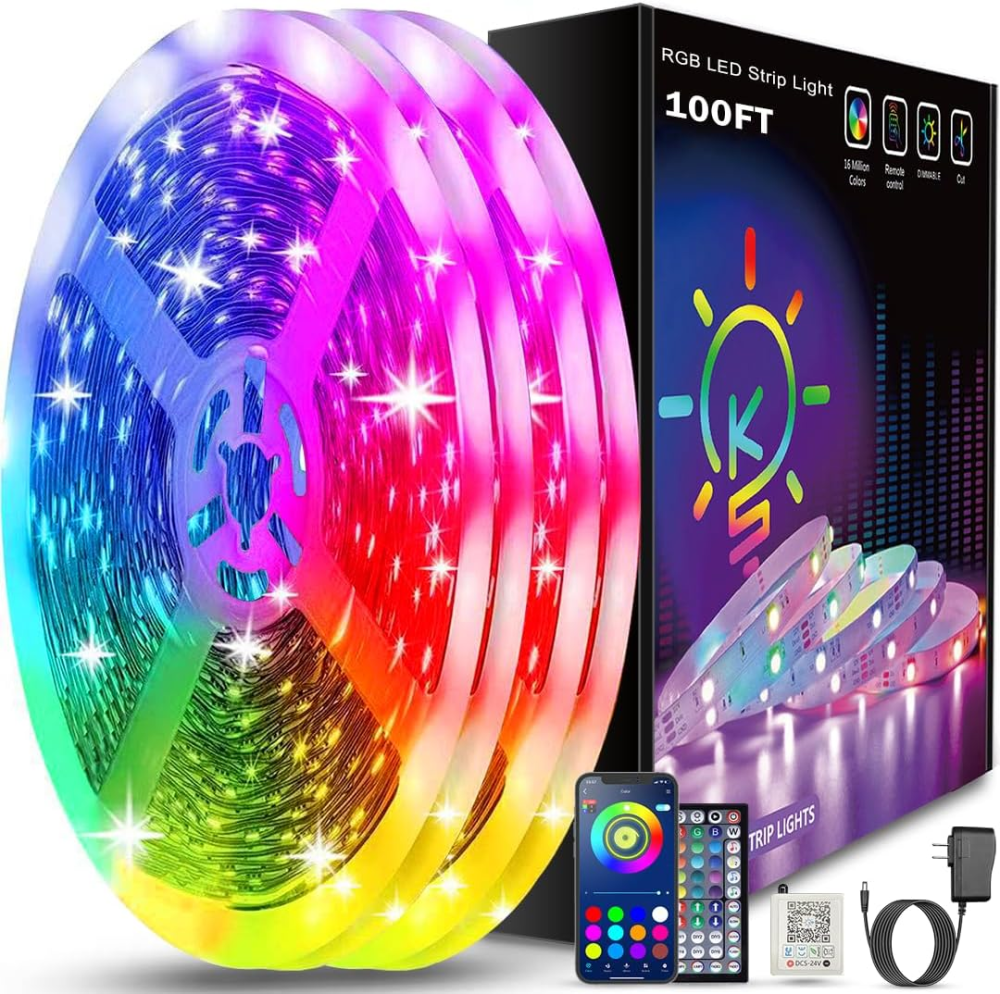 Світлодіодна стрічка Keepsmile 30 м (2×15 м), RGB, Bluetooth, керування через застосунок і пульт, синхронізація з музикою, таймер Київ - фото 2