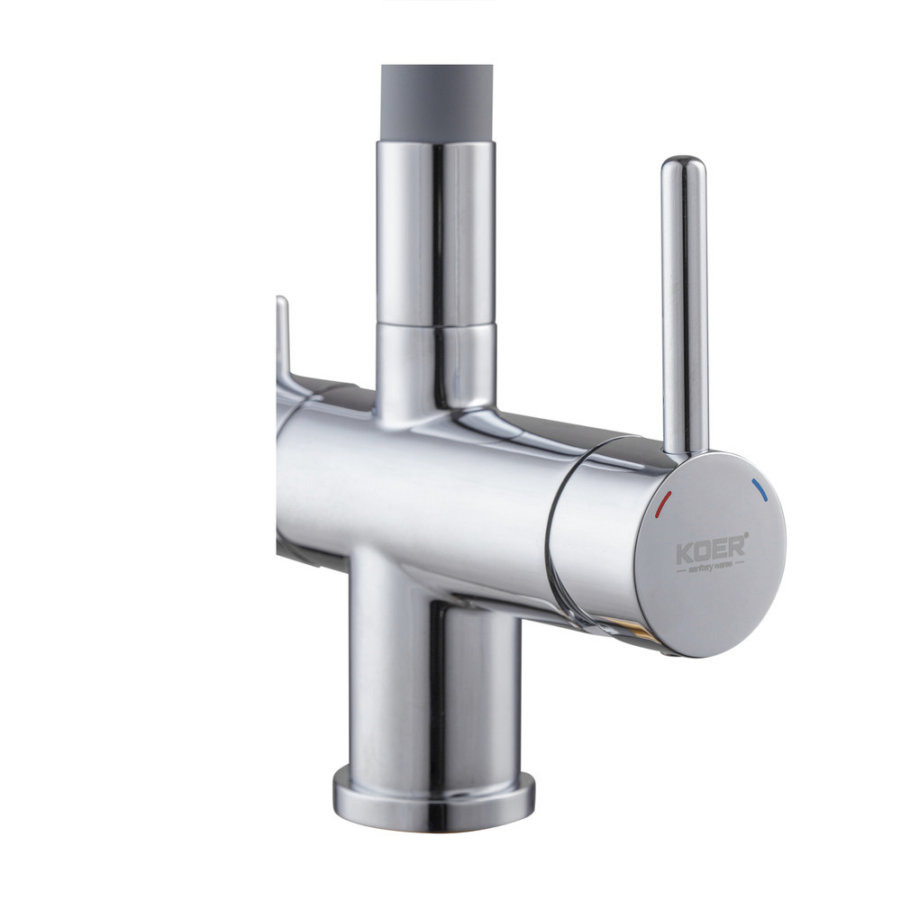Кухонний змішувач з силік. виливом і вих. для питної води KOER KB-72002-01 (KR3383) Київ - фото 7