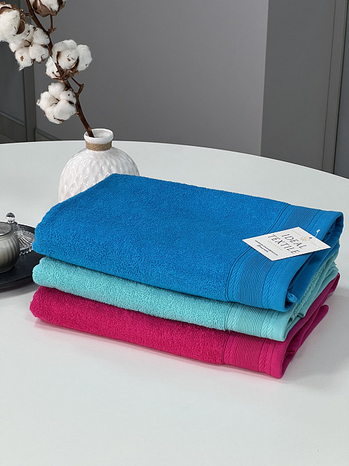 Рушник махровий Ideal Textile з бордюром однотонний 360 г/м2 50х80 см (56860711) морський Чернівці - фото 8