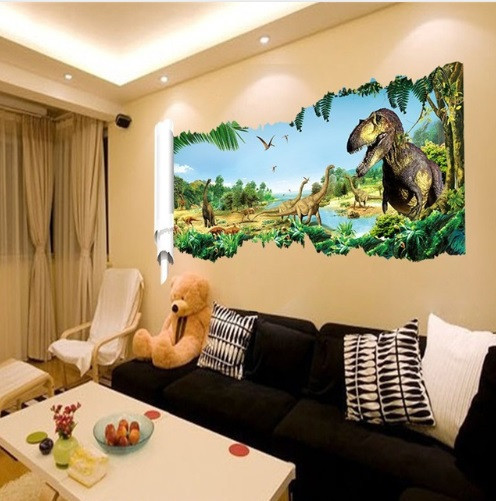 Наклейка на стіну Динозаври 90 на 46 см різнобарвний Київ - фото 1