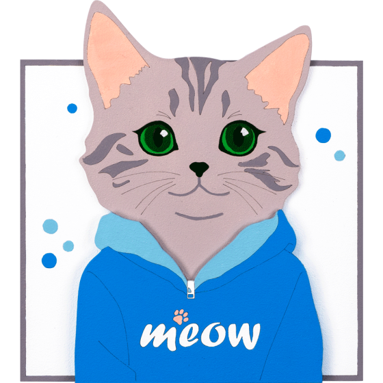 Набір картина 3D „Meow“ МДФ ґрунтован 18х20см ROSA Talent Київ