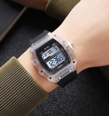 Часы мужские электронные наручные Skmei 2296 Черный с прозрачным корпусом Винница