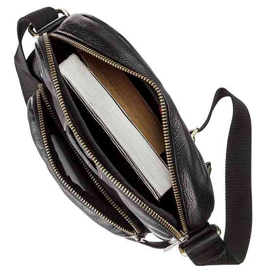 Чоловіча шкіряна сумка SHVIGEL 19111 Чорна Київ