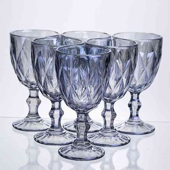 Набір келихів столових Diamond Blue 6 штук по 300 мл HP-19-275 прозорий келих для шампанського коктейлів Коломия