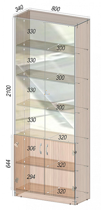 Шкаф офисный ОШС-1, Бетон, 800/340/2100 Львов - изображение 2