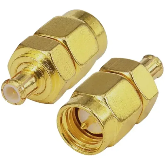 Переходник штекер SMA - штекер MCX, латунь, gold Полтава