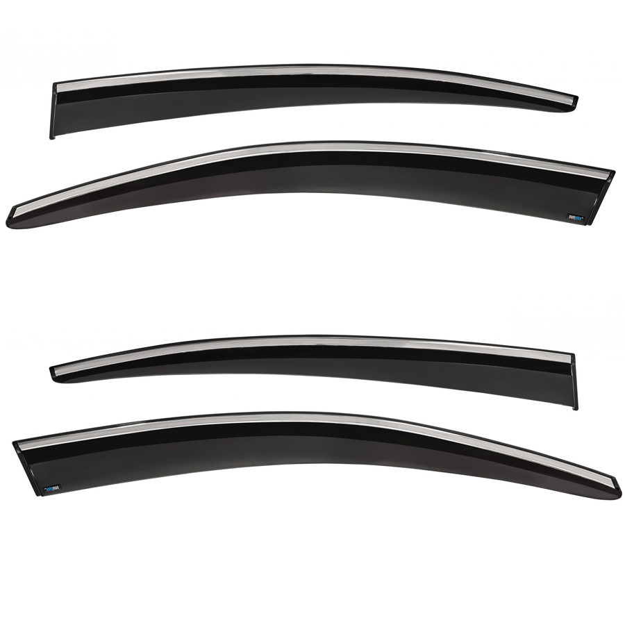 Дефлектори вікон (вітровики) з хром полосою Volkswagen Golf VII 2013-2019, 4шт, SunPlex, хетчбек, на скотчі Київ - фото 1