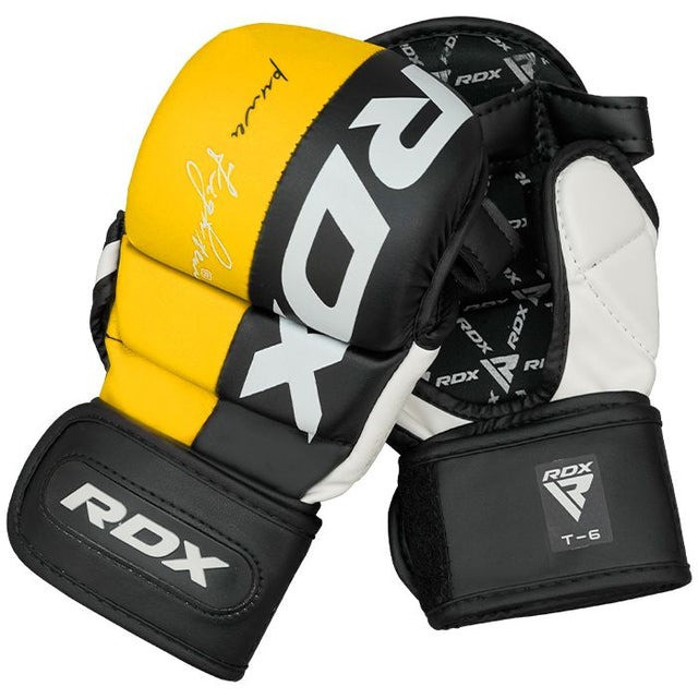 Перчатки для ММА RDX T6 Plus Rex Yellow XL с капой профессиональные боевые перчатки для тренировок и соревнов Киев - изображение 3