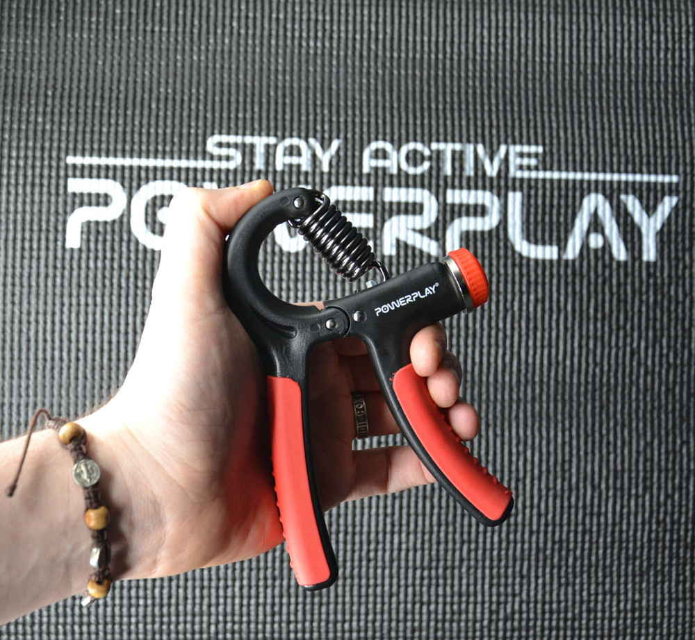 Еспандер кистьовий PowerPlay PP-4323 з регульованим навантаженням 10-40 кг. Strength Grip Чорно-червоний Каменское - изображение 6