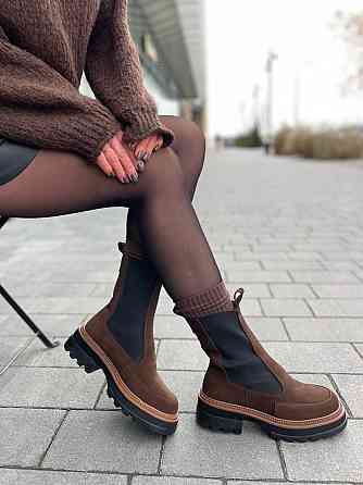 Без бренда Черевики жіночі KATI SHOES 314 коричневі (зима, замша натуральна) (5711) 40 Коломия