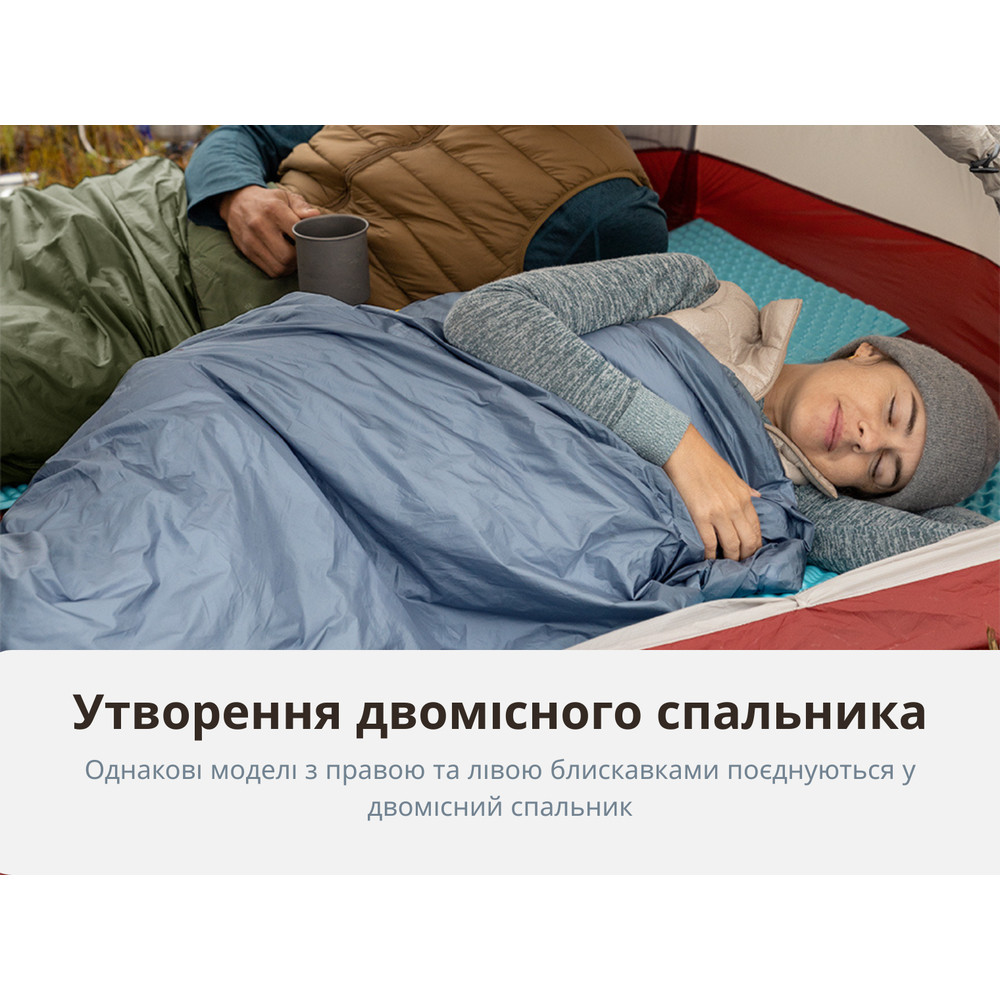 Спальний мішок Naturehike LW180 Mini NH21MSD04, правий, XL, темно-зелений Киев - изображение 11