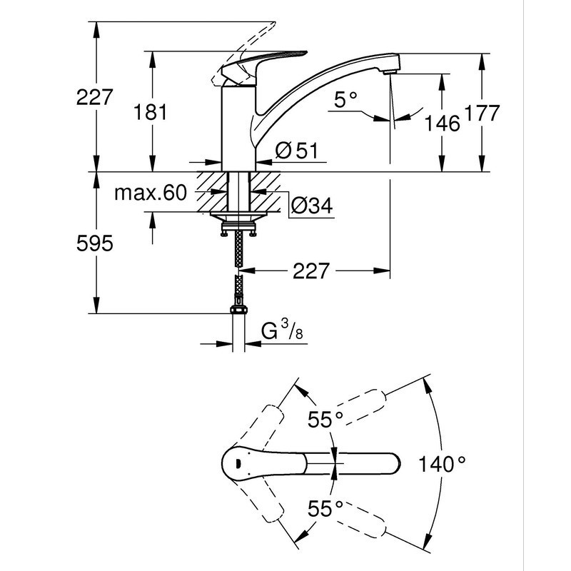 Змішувач одноважільний для мийки Grohe Eurosmart   ( 19462 ) Харків - фото 3