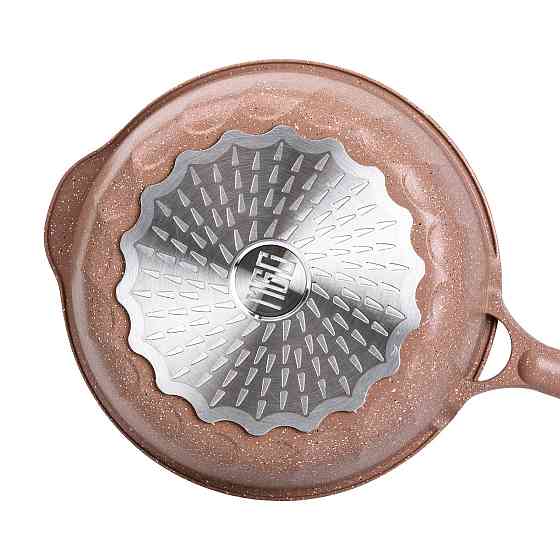 Алюмінієвий сотейник 4,3 л мармуровий з антипригарним покриттям Ø 28 см бежевий MGC HP-4-437CO Київ