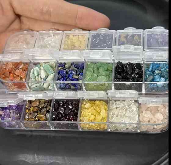 Набор натуральных камешков для рукоделия, декора и украшений, 12 видов Киев