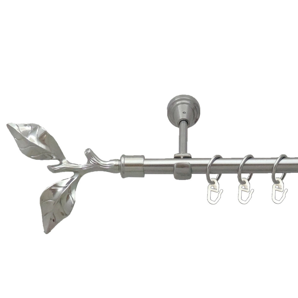 Карниз Orvit Листок Троянди металевий однорядний відкритий Нержавіюча Сталь 16 мм 240 см (5503030) Львів - фото 1