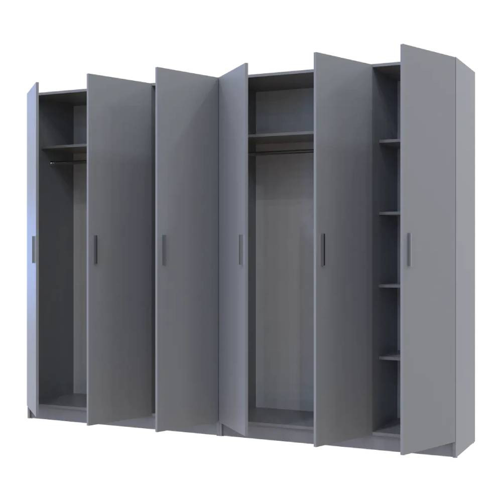 Шафа для одягу Doros Промо Сірий 3+3 ДСП 270х48х204 DRS-011629 (80737768) Львів - фото 4