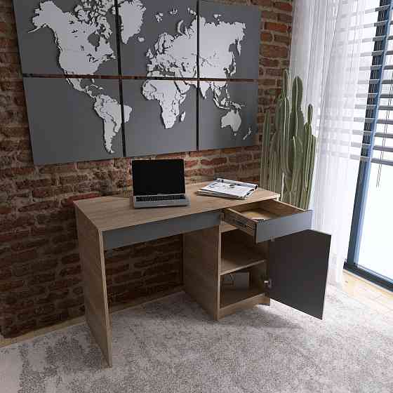 Письмовий стіл із 2 шухлядами та закритою секцією Еверест Сіті-1100 110,1х50,1х76,6 см Дуб сонома/Графіт (DTM-071103) Львів