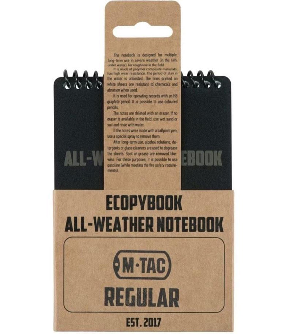 Водонепроницаемый Блокнот с транспортиром формата А6 M-Tac 