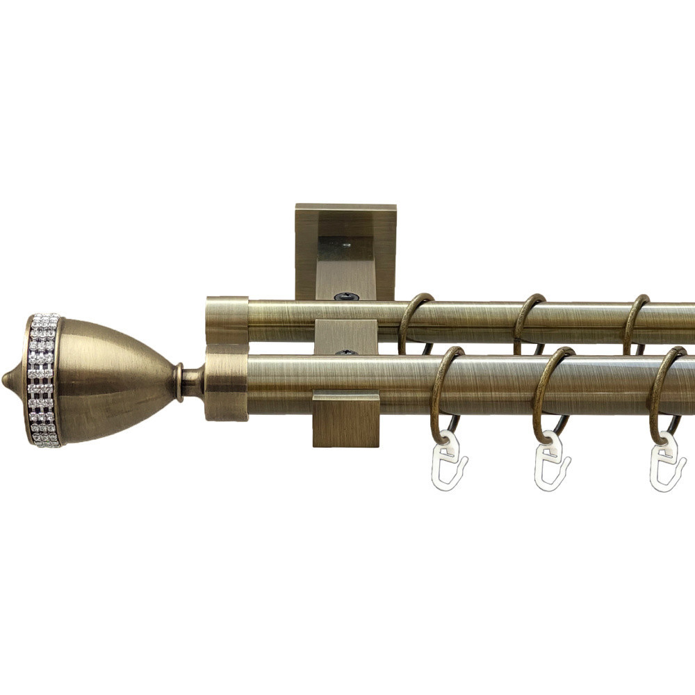 Карниз Orvit Етернія металевий дворядний техно гладка труба кільце металеве Антик 25\19 мм 200 см Львов - изображение 1