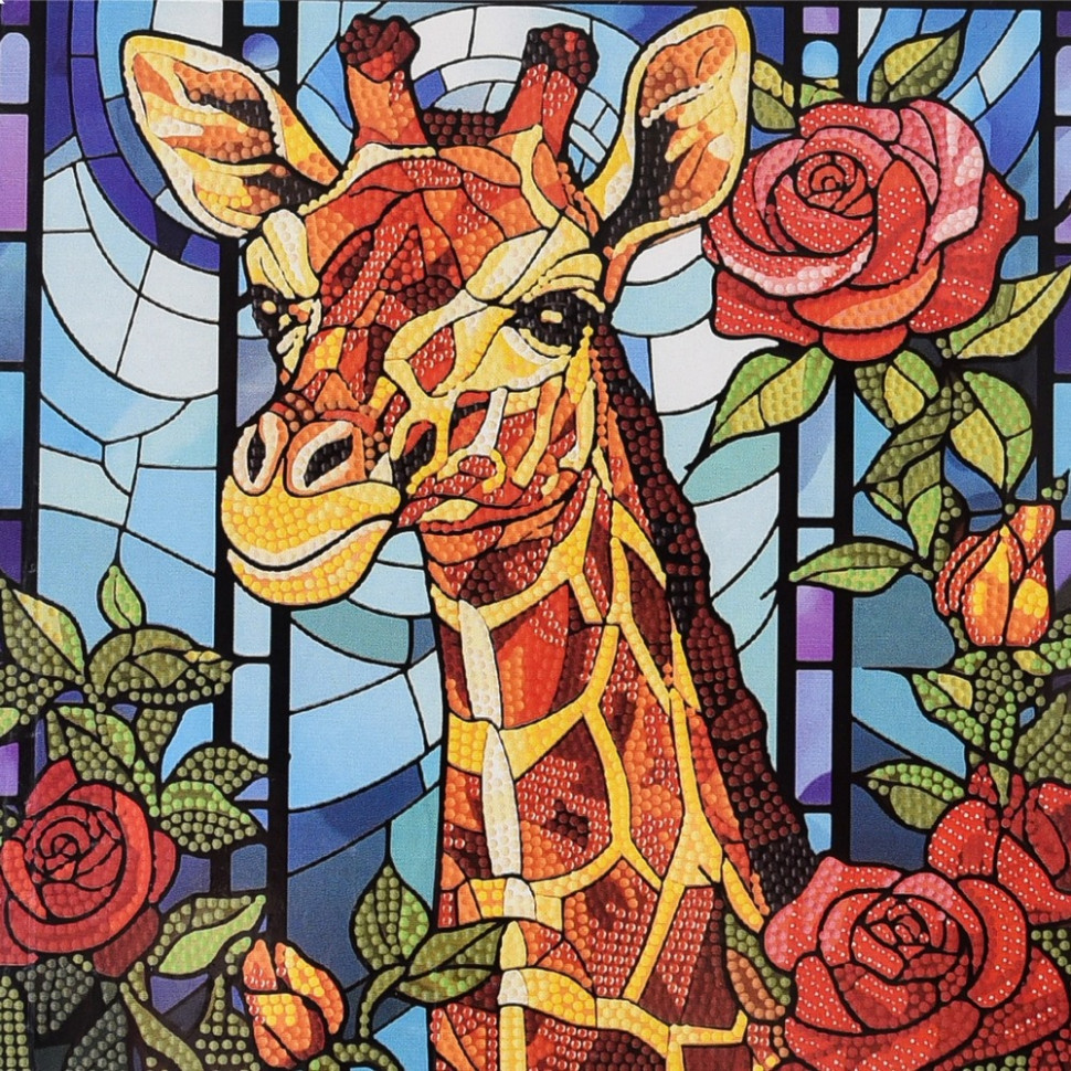 Алмазна мозаїка "Жирафова казка" DEEX16306 не повна викладка 30х30 см Вінниця - фото 1