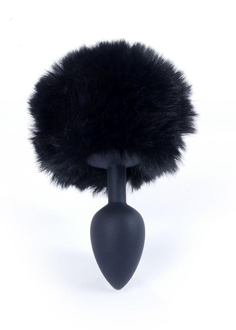 Анальна пробка - Bunny Tail Silicone Black Plug Black Sex Aura Київ - фото 2