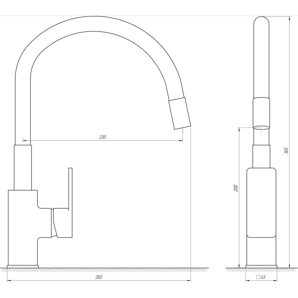Смеситель для кухни Globus Lux Milano GLM-203LR-11-GRAPHITE (000027888) Киев - изображение 7