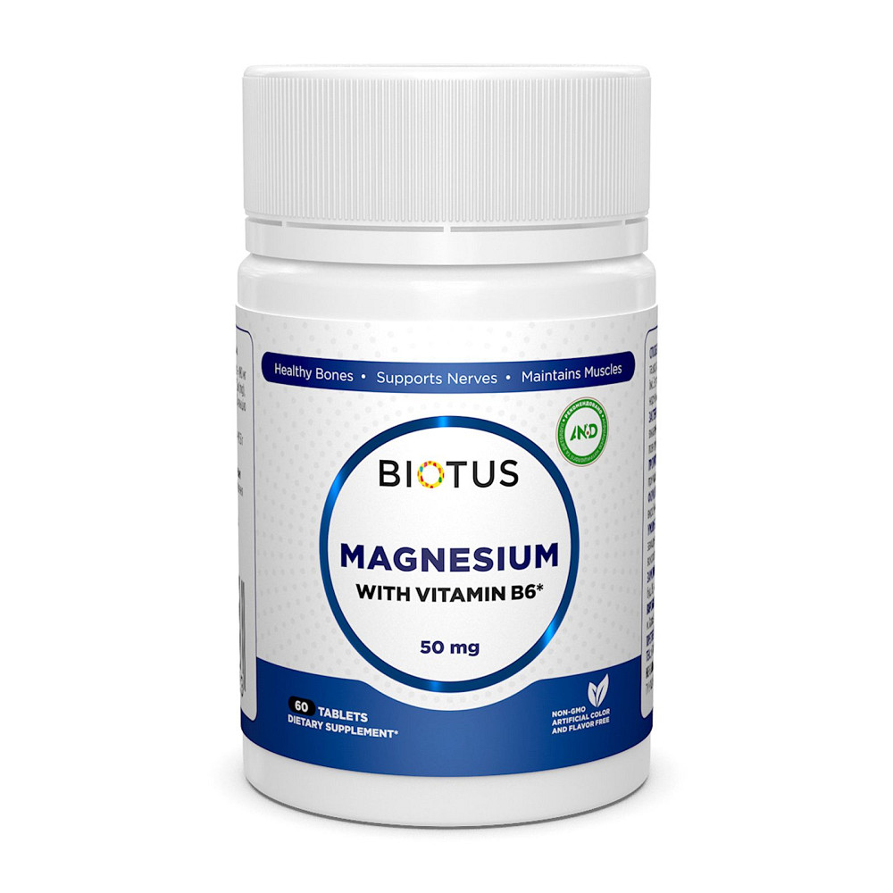 Магний с витамином В6 (Magnesium with Vitamin B6) 50 мг/1.5 мг 60 таблеток Київ - фото 1