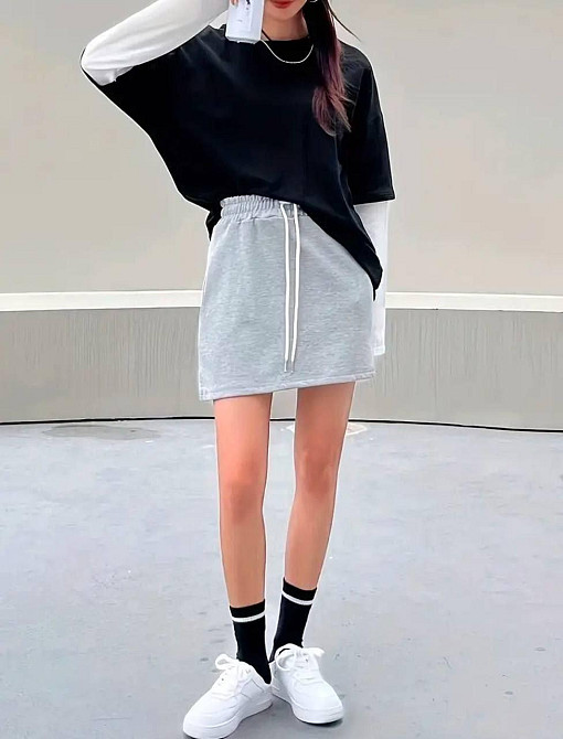 Універсальний унісекс лонгслів оверсайз крою з ефектом двох шарів двонитка Одеса - фото 7