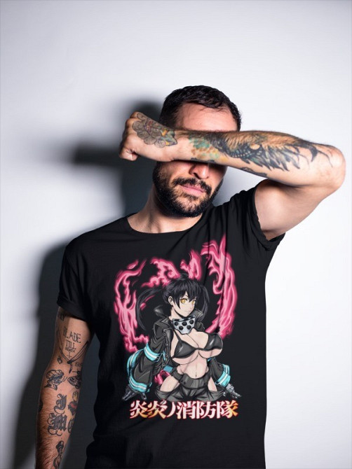 Футболка для хлопчика з аніме принтом Аніме Манга Тамакі Схінра оверсайз (зріст від 165 до 180) Чорний AnimeJ0424m Дніпро - фото 2