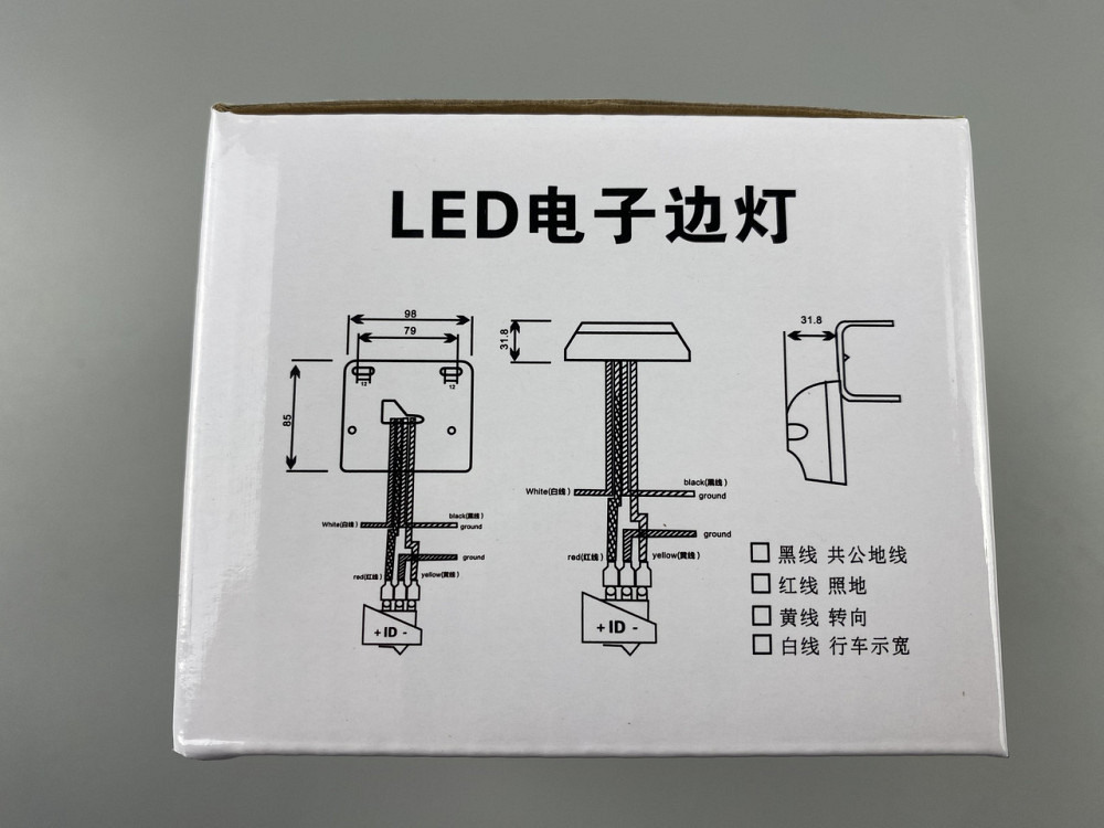 Ліхтар габаритний світлодіодний LED з кріпленням бічний, фари автомобільні габаритні 24V IP67 жовті 2шт Мукачево - фото 3