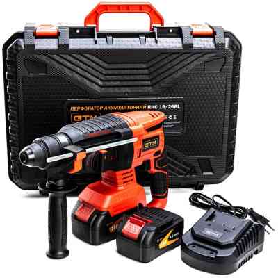 Перфоратор GTM RHC18/26BL, 18В, 2,5Дж, 0-1000об/мин 2x4Ah, кейс (RHC18/26BL) Винница