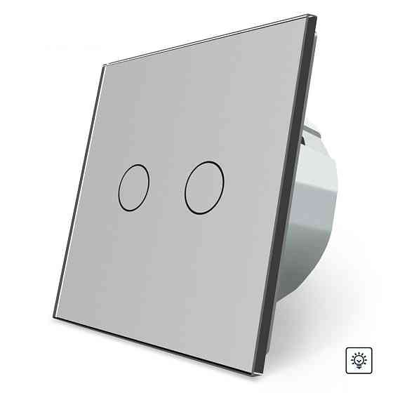 LIVOLO Сенсорний димер 2 сенсори Livolo сірий скло (VL-FC2D2-2GIP) Коломия