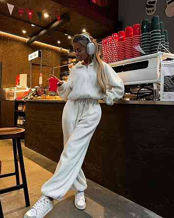 Женский стильный теплый костюм двойка из барашка Одесса