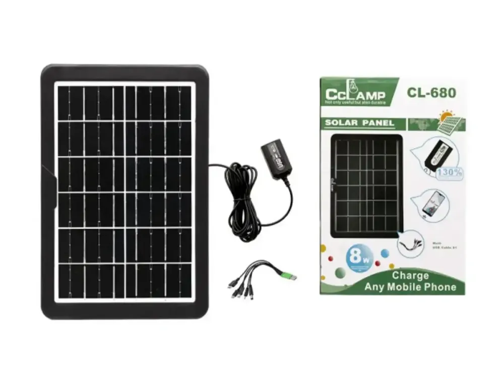 Компактная солнечная панель CL-680 8Вт для кемпинга, путешествий и зарядки устройств 120×105мм Одесса - изображение 2