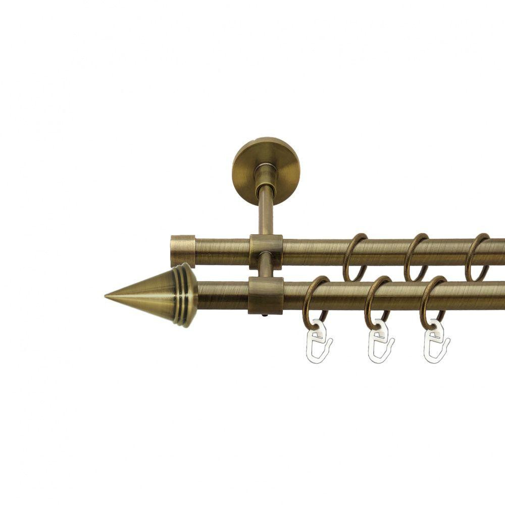 Карниз Orvit Конус металевий дворядний закритий гладка труба кільце металеве Антик 16\16 мм 240 см (7329409) Львов - изображение 1