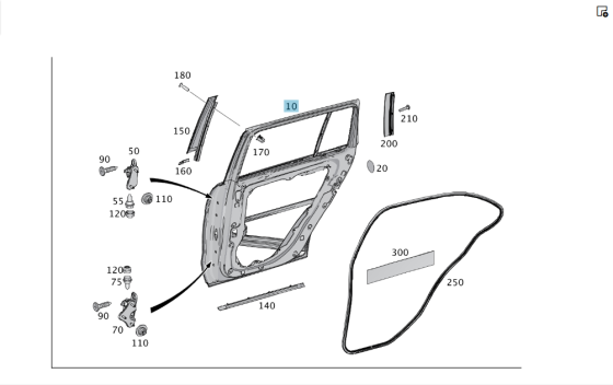 Mercedes-Benz  A1667300405 Двері задні права GL/GLS X166 Одеса