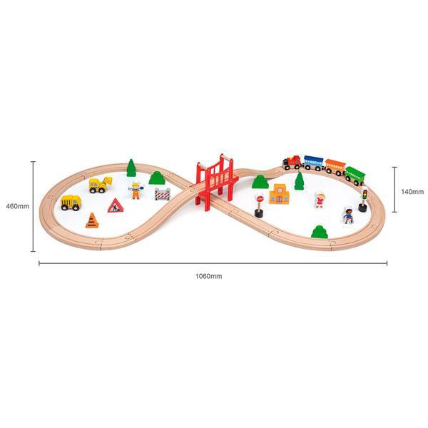 Іграшкова залізниця Viga Toys дерев'яна 39 ел. (50266) Харків - фото 5