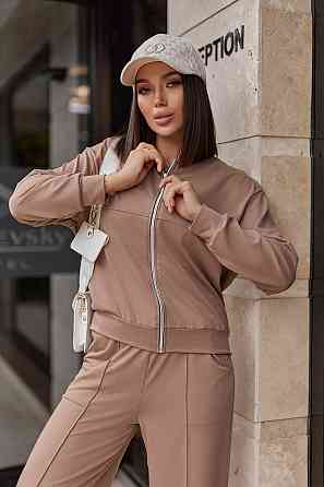 Жіночий трикотажний костюм зі штанами палаццо "Alicante"  | Норма і батал Капучіно, 46-48 Київ