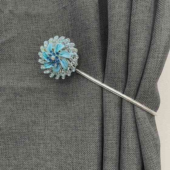 Магніти для штор та гардин "Flowers" набір 2 шт Блакитний (81-220) Київ