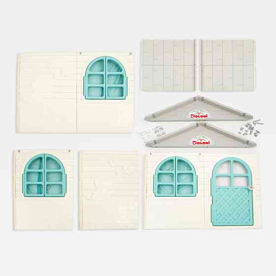 Ігровий будиночок для дітей Doloni середній 130х120х130см (Сіро-бірюзовий) Вінниця