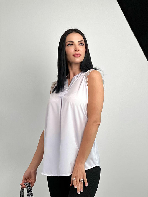 Літня блузка з мереживом "Diana" оптом | Розпродаж моделі Київ - фото 10