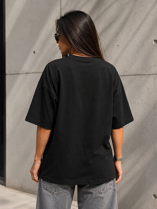 Футболка женская A-NIUSHOW 25037 oversize с вырезом сердце one size, черный, one size Киев - изображение 17