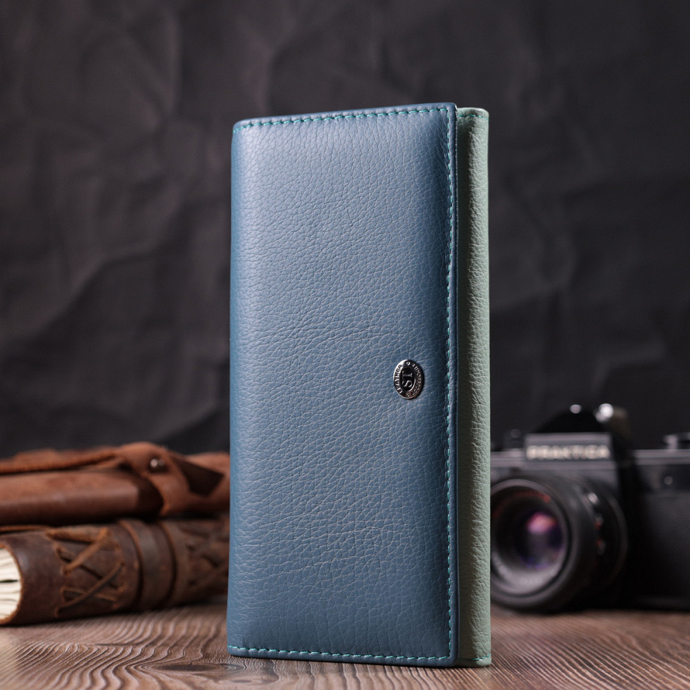 Цікавий жіночий гаманець з натуральної шкіри ST Leather 22525 Різнокольоровий Київ - фото 9