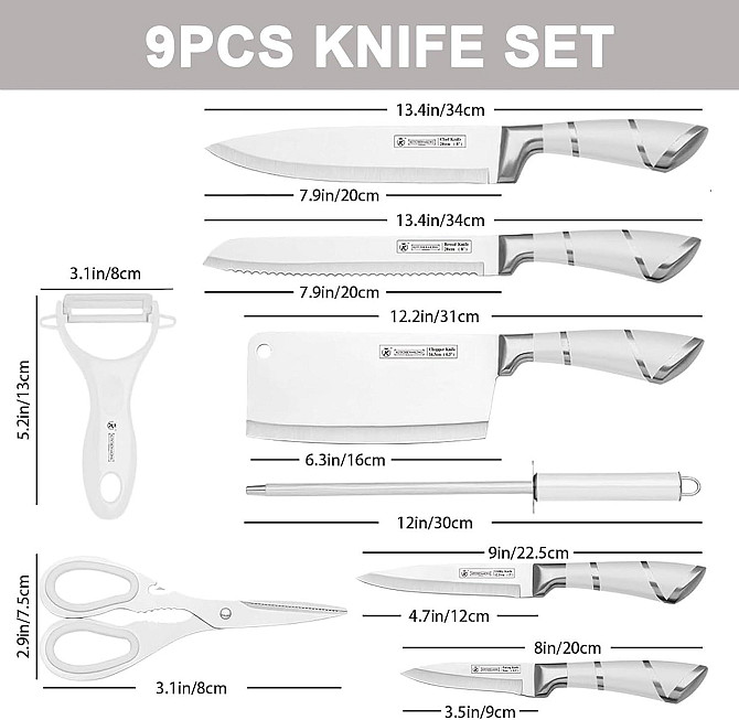 Набір ножів 9 в 1 на підставці Kitchen of King KK-010 Луцк - изображение 3