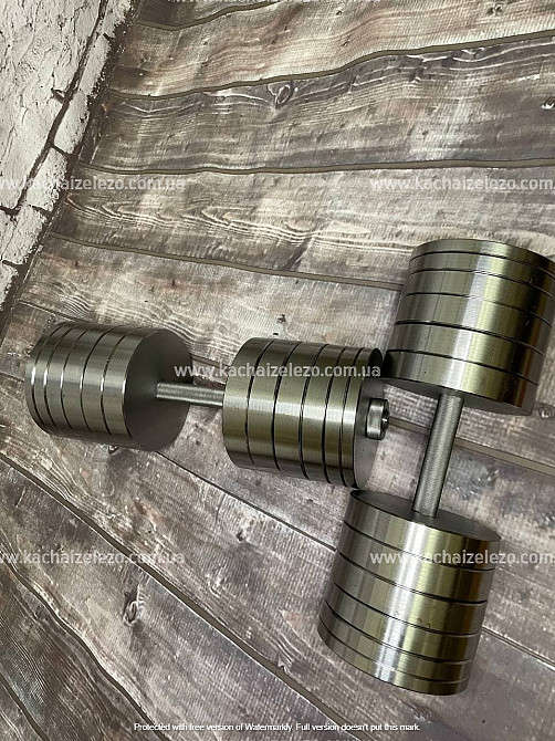 Гантелі набірні 2 по 60 кг Гантелі, гирі, штанги та диски металеві без покриття Київ - фото 6